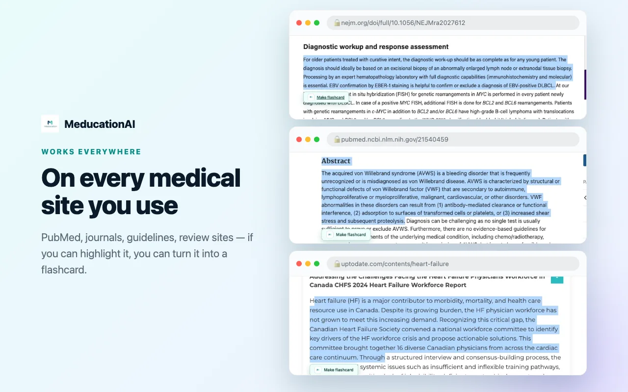 The extension working on NEJM, PubMed and UpToDate