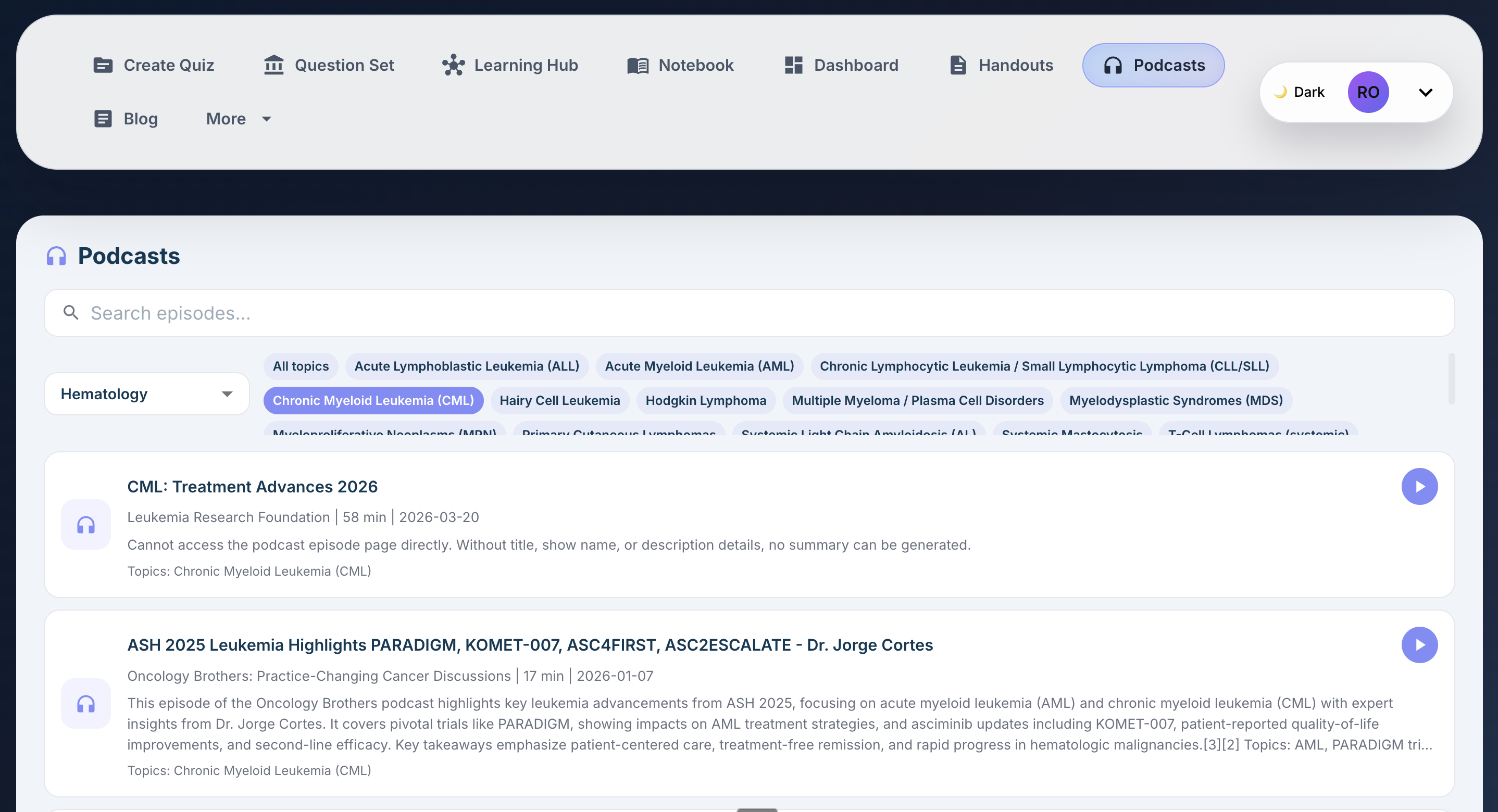 Podcast Radio Station — MeducationAI product screenshot and feature preview